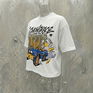 Snowgrace Cartoon Car Print Men's Short Sleeve T-Shirt Regular Fit O-Neck Cotton Jersey Casual Style - Product Image 5
