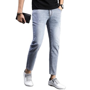 Pantalones vaqueros de mezclilla de Color sólido para hombre, diseño informal de moda, logotipo personalizado, precio prémium, orientada a la exportación, último diseño - Product Image 3