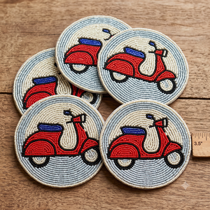 Handmade Seed Bead Coaster Set For Dining Room Table Decoration Colorful Beaded Embroidery Coaster Set For <b>Kitchen</b> Table Decor - Product Image 3