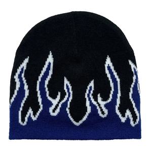 Hip Hop Unisex Knitted All Over Jacquard Words Beanie Y2K Knitted Warm Winter Beanie <b>Hat</b> with Custom Logo Street Fashion Beanies - Product Image 5