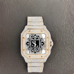 Custom Iced Out <b>Automatic</b> <b>Watch</b> Square <b>Skeleton</b> Movement Full Moissanite Diamond Jewelry <b>Watch</b> for Men - Product Image 1
