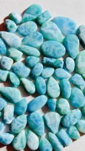 Gemas Naturales Trimurti Larimar, Forma Mixta, Efecto Óptico de Estrella, Gema Suelta, Patrón Océano Azul AAA, Pulido Suave, para Joyería - Product Image 2