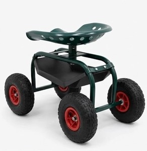 Heavy Duty Rolling Garden <b>Seat</b> with <b>Storage</b> Tray 150kg Load 4 Wheels for Planting Pruning Outdoor Garden Work ODGGAD022 - Product Image 1
