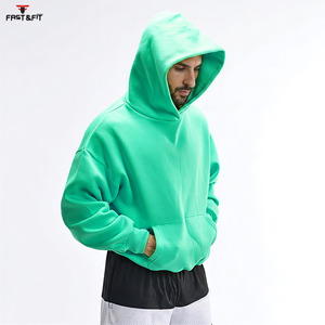 Nouveau style pull coupe-vent en molleton 100 % coton, lourd, personnalisé, imprimé numériquement, uni, teint et délavé, pour l'hiver - Product Image 2