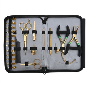 Kit completo de herramientas para extensiones de cabello: Abridor de microenlaces, alicates, enhebrador de alambre, pinzas de pico de pato, separador rápido de cabello, herramienta de separación de cabello con dedo - Product Image 1