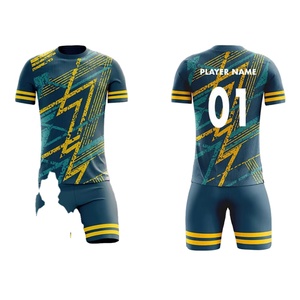 Vêtements de sport de haute qualité pour adultes unisexes, uniforme de football 100% polyester, logo et couleur personnalisés en gros, séchage rapide, respirant - Product Image 1