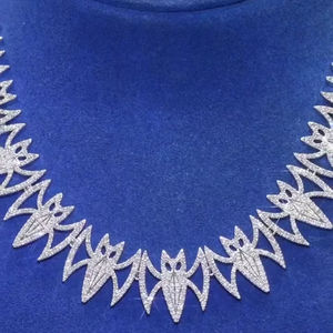 <b>Iced</b> <b>Out</b> Moissanite Bat Pendant Necklace 925 Silver <b>Chains</b> Coffin Clasp Choker Gothic Hip Hop Jewelry for Men - Product Image 1
