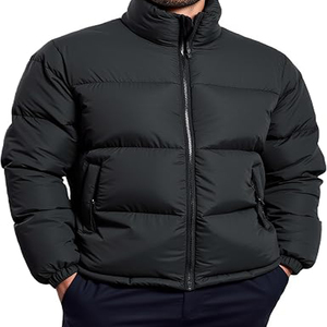 Men Puffer Jacket Thickened Winter <b>Coat</b> Warm Stand Collar Color Block Zip Up Jacket Ski <b>Bubble</b> <b>Coat</b> - Product Image 3