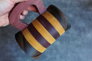 Chope à bière artisanale en bois de hickory, récipient de boisson en bois, chope à bière en bois - Product Image 4