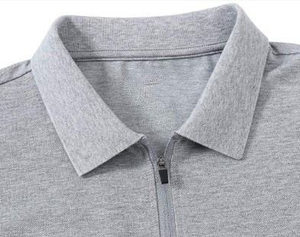 <b>Women's</b> <b>Long</b> <b>Sleeve</b> <b>Polo</b> <b>Shirt</b> Solid Grey Zip Collared Tops Casual Fit - Product Image 2