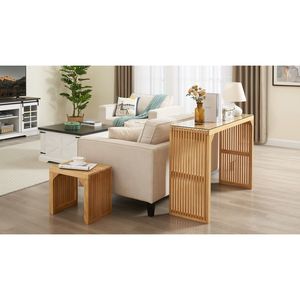 Natural Pine Versatile <b>Indoor</b> Wood Furniture Dining <b>Bench</b> Table Set for Entryway Living Room Kitchen Bedroom Kitchen Inc - Product Image 3