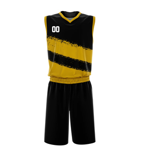 Conjunto de Camiseta de Baloncesto Amarilla Personalizada, sin Mangas, Cuello en V, Impresión Sublimada, Absorbe la Humedad, Unisex para Adultos - Product Image 1