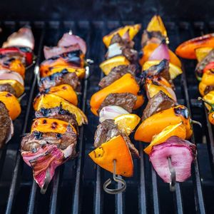 24 Pack 8 Inch Stainless Steel Kabob Skewers <b>BBQ</b> Grill Accessories Pack of 24 - Product Image 3