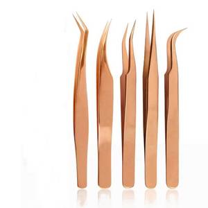 Ensemble de pinces à cils en acier inoxydable de précision Morje Surgical avec pointe lisse, longueur 10 mm, pour l'application d'extensions de cils - Product Image 1