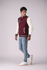 Veste universitaire en laine de haute qualité pour hommes, fermeture à boutons, poches, style Letterman, veste de baseball, veste bomber universitaire pour hommes - Product Image 4