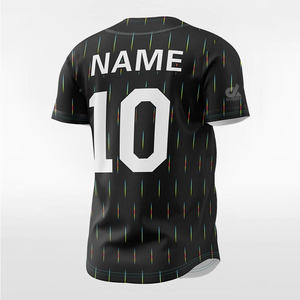 เสื้อเบสบอลลายเส้นนามธรรมสีดำแบบกำหนดเองปี 2025 ตกแต่งด้วยกระดุมหลากสี ชุดยูนิฟอร์มทีม ปักชื่อและหมายเลขได้ตามต้องการ สไตล์โปร - Product Image 2