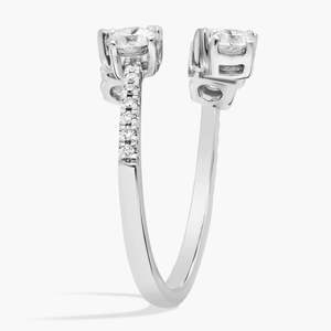 Anillo de compromiso de lujo con diamante cultivado en laboratorio, multiforma cruzada, 2 quilates, certificado IGI, D VVS2, oro blanco de 10K, chapado en rodio - Product Image 3