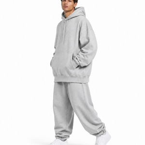 High Quality Casual Men's Winter Fleece Breathable Tracksuit Set-100% Cotton <b>Oversized</b> <b>Sweatpants</b> and Hoodie - Product Image 1