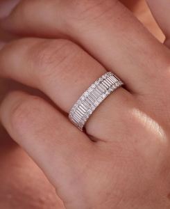 Anillo de Eternidad Completo con Moissanita Tallada, Plata de Ley 925 Bañada en Oro, 6mm, Certificado, de Lujo, Apilable, para Boda y Aniversario - Product Image 2
