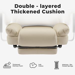 Sedia da Ufficio Ergonomica con Schienale Alto e Supporto Lombare, Capacità 200 kg, Sedia da Scrivania in Pelle PU con Regolazione in Altezza - Product Image 4