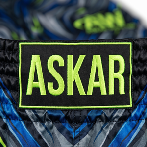 กางเกงชกมวยพิมพ์ลาย Askar Heat-Transfer สีดำ แห้งเร็ว ระบายอากาศได้ดี น้ำหนักเบา ผลิตจากผ้าฝ้าย/โพลีเอสเตอร์ สำหรับศิลปะการต่อสู้ ผู้ใหญ่ ใส่ได้ทั้งชายและหญิง - Product Image 3