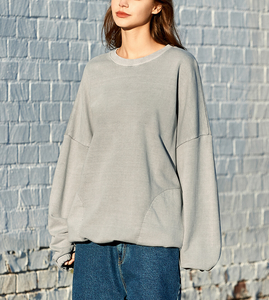 เสื้อสเวตเชิ้ตผู้หญิงสไตล์ลำลองแบบสวมหัว ล้างสีแบบแอซิด แต่งลายปัก มีเชือกปรับได้ ทรงหลวม ใส่ได้ในฤดูหนาว - Product Image 4