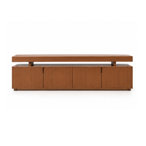Solid Wood <b>TV</b> Sideboard Cabinet with Long Storage Doors Open Shelf Modern Media Console Entertainment <b>Unit</b> for Living Room Hotel - Product Image 1