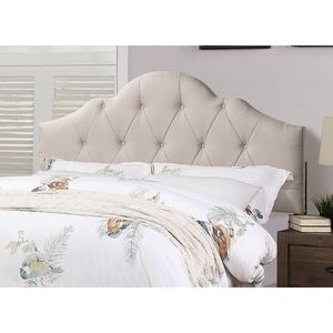 Letto matrimoniale moderno 1 pezzo, regolabile, in polifibra marrone chiaro, con testiera trapuntata, struttura in legno, mobili per camera da letto - Product Image 3