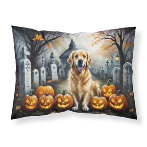 Taie d'oreiller standard Golden Retriever Spooky Halloween légère super douce et facile d'entretien Taies de coussin décoratives - Product Image 1