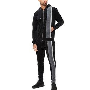 Chándal Deportivo Personalizado con Logotipo, de Forro Polar Térmico, para Otoño e Invierno, de Marca de Moda, 2 Piezas, Sudadera con Capucha, Informal, de Algodón Grueso y Reflectante para Hombre - Product Image 3