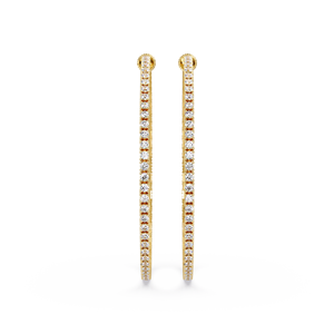 Luxury <b>Hoop</b> Wedding <b>Earrings</b> Sterling Silver Round Brilliant Cut Lab Grown Diamond <b>Large</b> Open <b>Hoop</b> <b>Earrings</b> Anniversary Gifts - Product Image 1