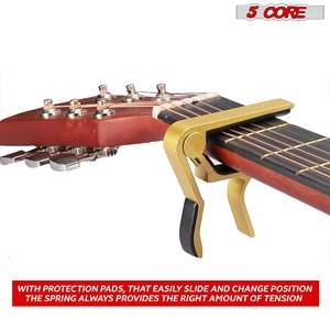 Capo 5Core pour guitare acoustique et électrique, 4 pièces, pince Kapo à 6 cordes pour banjo, mandoline, ukulélé - Product Image 3