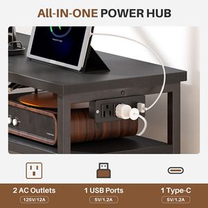 Commode en tissu à 6 tiroirs avec prises électriques et éclairage LED, meuble TV gris clair pour chambre, salon, couloir - Product Image 5