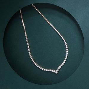 Collier pendentif de luxe en or rose 14 carats avec triple grappe de diamants marquise et halo, certifié IGI, bijoux fins délicats pour femme, anniversaire - Product Image 2