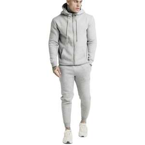 Survêtement de jogging respirant et confortable pour hommes, vente chaude, deux pièces, couleur unie, 100% coton, logo personnalisé OEM - Product Image 1