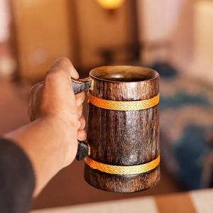 Taza de Madera Hecha a Mano de Primera Calidad con Asa para Café, Té y Cerveza, Disponible al Mejor Precio Competitivo - Product Image 4