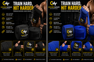 Bandages et bandes de boxe en nylon de haute qualité Golden Wave, prix usine, pour Taekwondo, boxe, entraînement MMA et combats. - Product Image 6