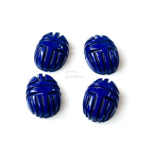 AAA Lapislázuli en forma de Escarabajo, Gema Tallada a Mano, Colgante Amuleto de Escarabajo Egipcio, Cuentas Talladas de Escarabajo para Fabricación de Joyas - Product Image 6