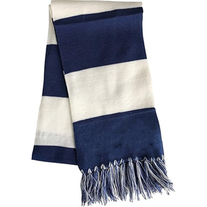 Conjunto Clásico Deportivo de Gorro y Bufanda con Logotipo Personalizado, con Guantes, Bufanda Larga de Punto Acrílico con Flecos a Rayas, para Invierno, con Espíritu de Equipo - Product Image 1