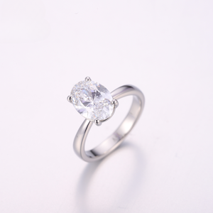 Anillo Unisex con Diamante Cultivado en Laboratorio, Corte Ovalado, Color D, Chapado en Oro de 18K, Certificado IGI, Anillo de Lujo para Boda o Fiesta, Joyería Fina - Product Image 6