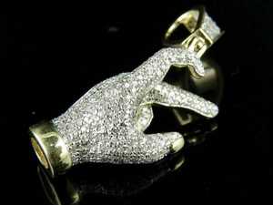 East Side Hand Sign 925 Sterling Silver Moissanite 18K Gold Plated Luxury Hip Hop Pendant Custom Gift Men's Best Friends Party - Product Image 4