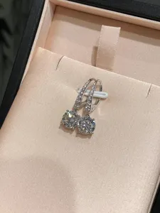 4.40Ct ROUND-Cut EFVS1 Lab Grown Diamond Vintage IGI Certified Solitaire <b>Dangle</b> <b>Earring</b> 14k White <b>Gold</b> - Product Image 5