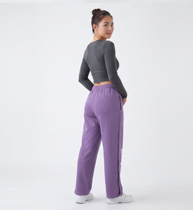 Women Printing Button <b>Down</b> Pants High Waist Baggy Drawstring Sweat Full Length Pants Casual Fashion <b>Trousers</b> Custom Ladies Pant - Product Image 3