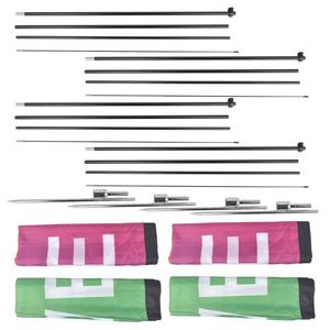 4 pezzi di Business Advertising Flags Open Feather Kit con palo e palo a terra 4Banner 4 bandiere 4 pali per uso promozionale - Product Image 6