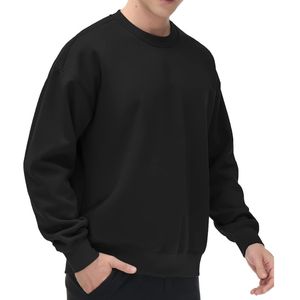 Custom True <b>Black</b> Pure Fleece Crewneck <b>Sweatshirt</b> Slouchy Baggy Fit High Quality Warm Winter <b>Men</b> Drop Shoulder <b>Sweatshirts</b> - Product Image 4