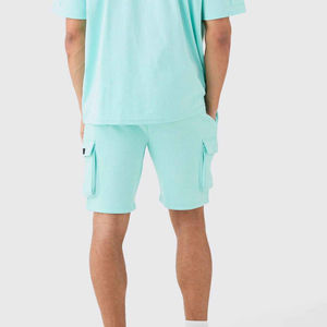 New OEM Gym Summer Breathable Sports Suit Loose Fitting T-Shirt Short Sleeved Cotton Casual Men's T Shirt Short <b>Set</b> - Product Image 5