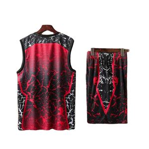 Ensemble short et maillot de basket personnalisés pour hommes, respirant, séchage rapide, 100 % polyester, imprimé par transfert thermique, sans manches - Product Image 5