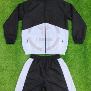Unisex Green White Color Blocking Tracksuit Set Full Sleeve Zipper <b>Jacket</b> Shorts Quick Dry Polyester Sporty Adult Size - Product Image 2