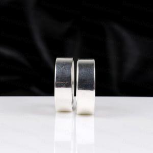 Trendy Simple 925 Sterling Silver <b>Ring</b> <b>Set</b> Minimalist Matching Bands For Couples Smooth Plain Silver <b>Ring</b> Custom Logo Wholesale - Product Image 4