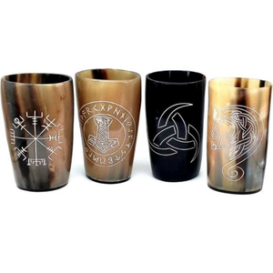 Chope à bière artisanale en corne de style américain, avec logo personnalisé, pour fêtes et bière, durable et écologique - Product Image 3